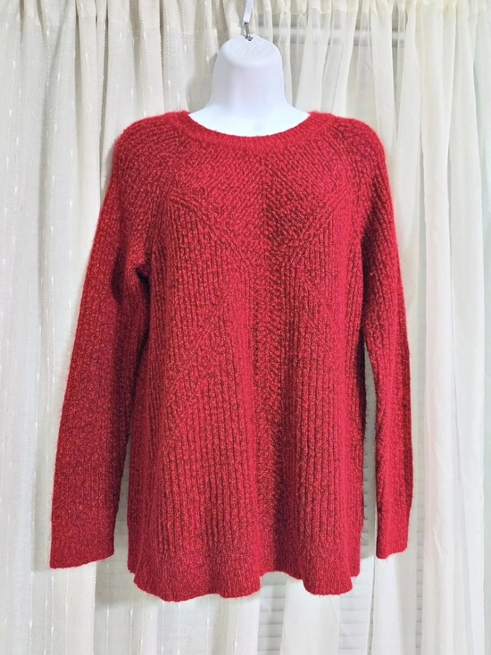 APT 9 Red Knit Sweater Size Medium Like New